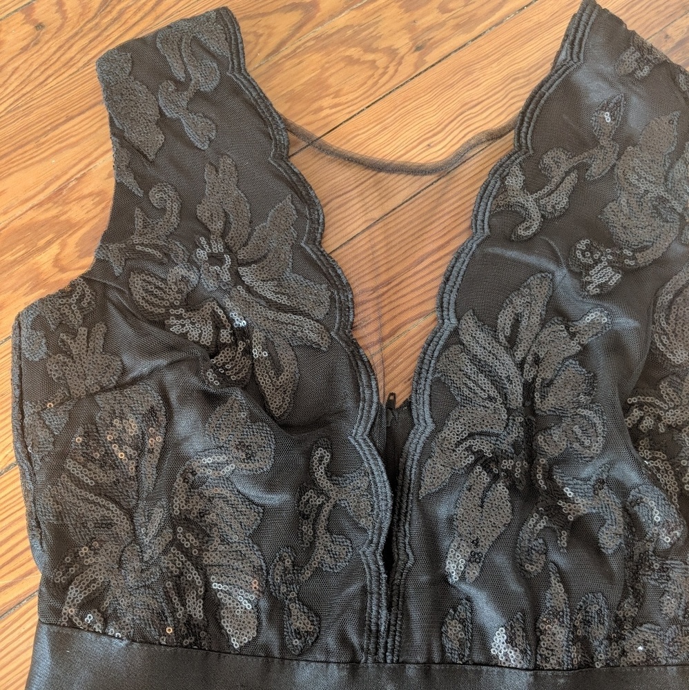 NWT modcloth sequin & mesh embellished black dress